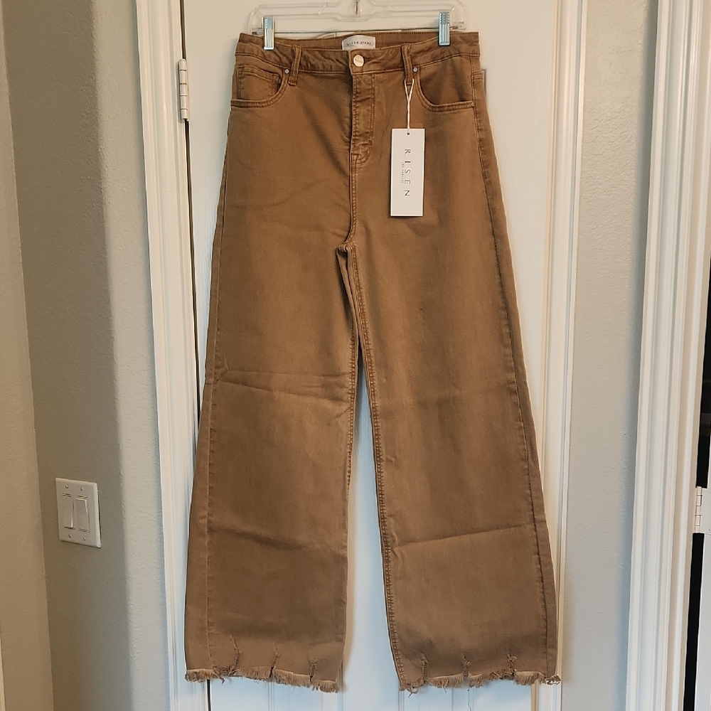 Risen Tan Wide Leg Jeans Sz 32/15